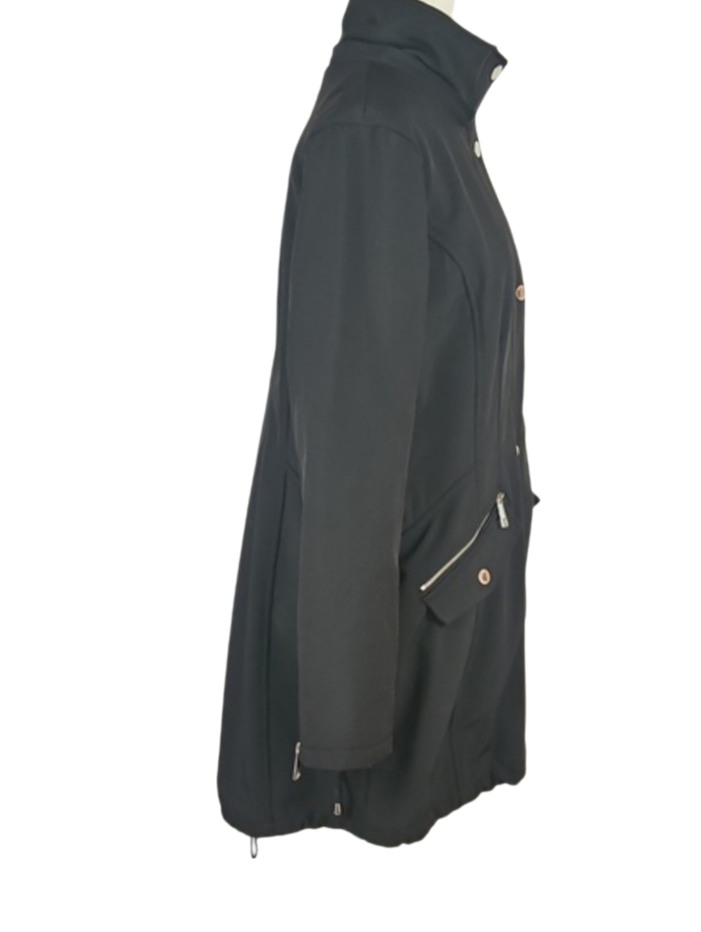 Guess Black Jacket Corset Side Ties Fleece Lined Fall Winter Coat Women's XL - Picture 6 of 10